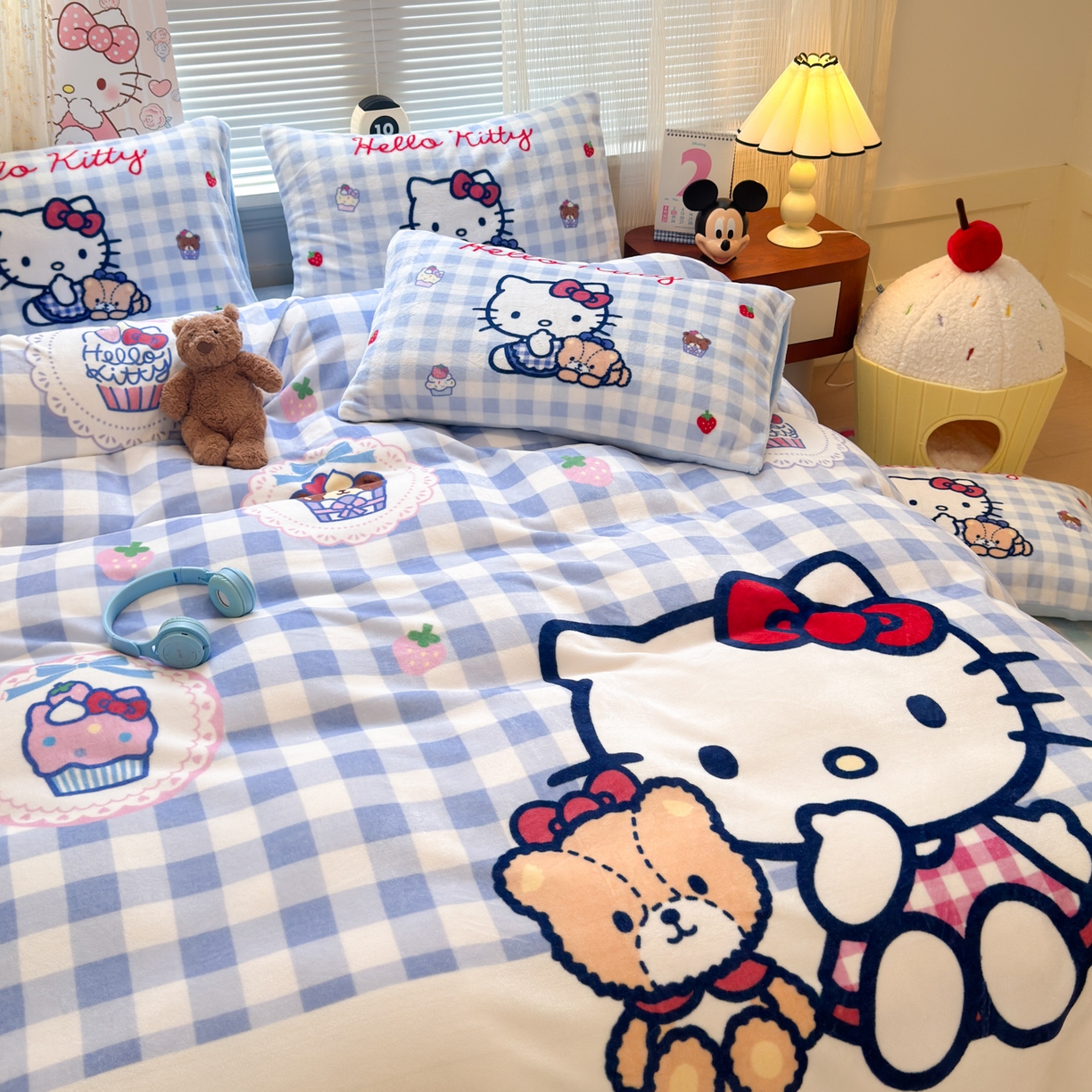 91家纺网 家纺一手货源 找家纺 （总）希诺家居 2025新款正版授权大版三丽鸥数码印花牛奶绒四件套