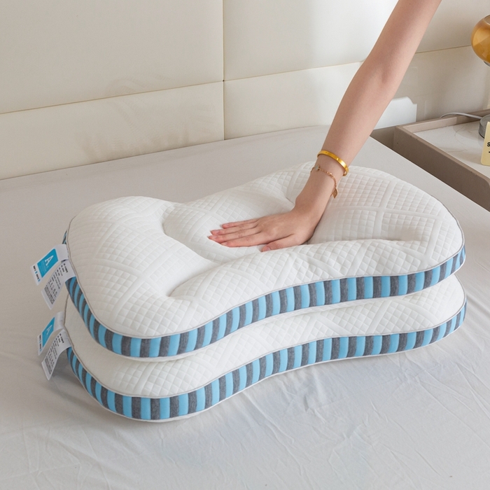 91家纺网 家纺一手货源 找家纺 （总）浩宇家纺 2025新款针织云朵枕SPA枕头直播爆款护颈椎助眠枕芯家用舒适款枕皮枕壳批发