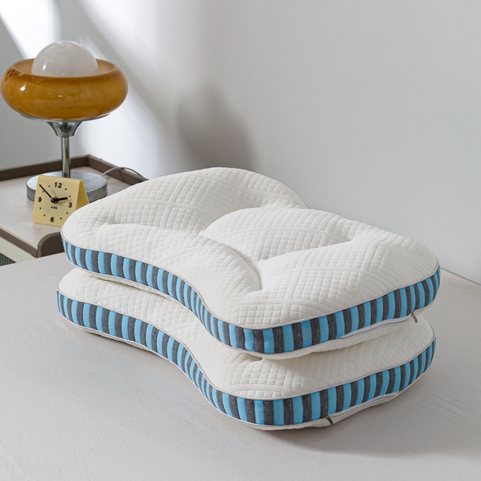 91家纺网 家纺一手货源 找家纺 （总）浩宇家纺 2025新款针织云朵枕SPA枕头直播爆款护颈椎助眠枕芯家用舒适款枕皮枕壳批发