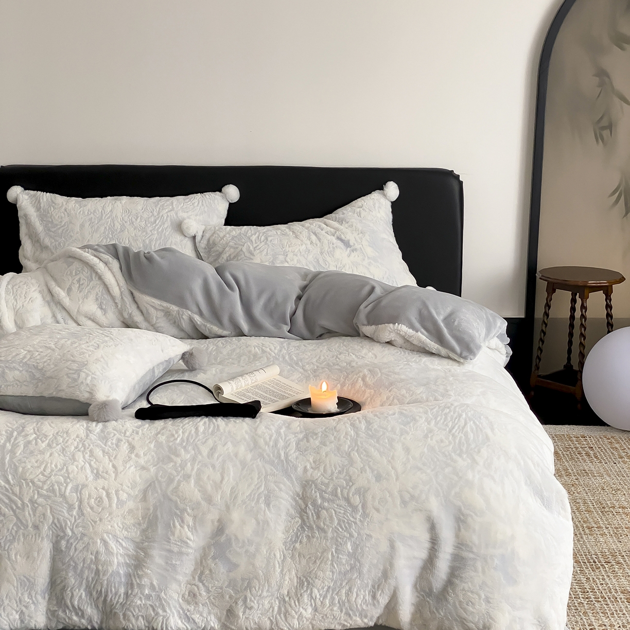 91家纺网 家纺一手货源 找家纺 （总）玉宇阁家居 2025新款230g高克重牛奶绒立体提花雕花四件套-浮雕的纹理（228/305/315/315/315/335（券后控价））