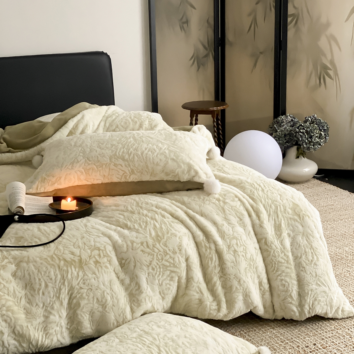 91家纺网 家纺一手货源 找家纺 玉宇阁家居 2025新款230g高克重牛奶绒立体提花雕花四件套-浮雕的纹理（228/305/315/315/315/335（券后控价）） 浮雕的纹理-橡木苔绿