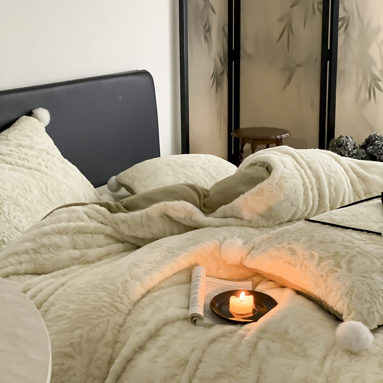 91家纺网 家纺一手货源 找家纺 玉宇阁家居 2025新款230g高克重牛奶绒立体提花雕花四件套-浮雕的纹理（228/305/315/315/315/335（券后控价）） 浮雕的纹理-橡木苔绿