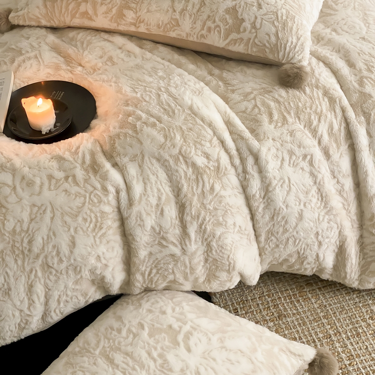 91家纺网 家纺一手货源 找家纺 玉宇阁家居 2025新款230g高克重牛奶绒立体提花雕花四件套-浮雕的纹理（228/305/315/315/315/335（券后控价）） 浮雕的纹理-松木棕