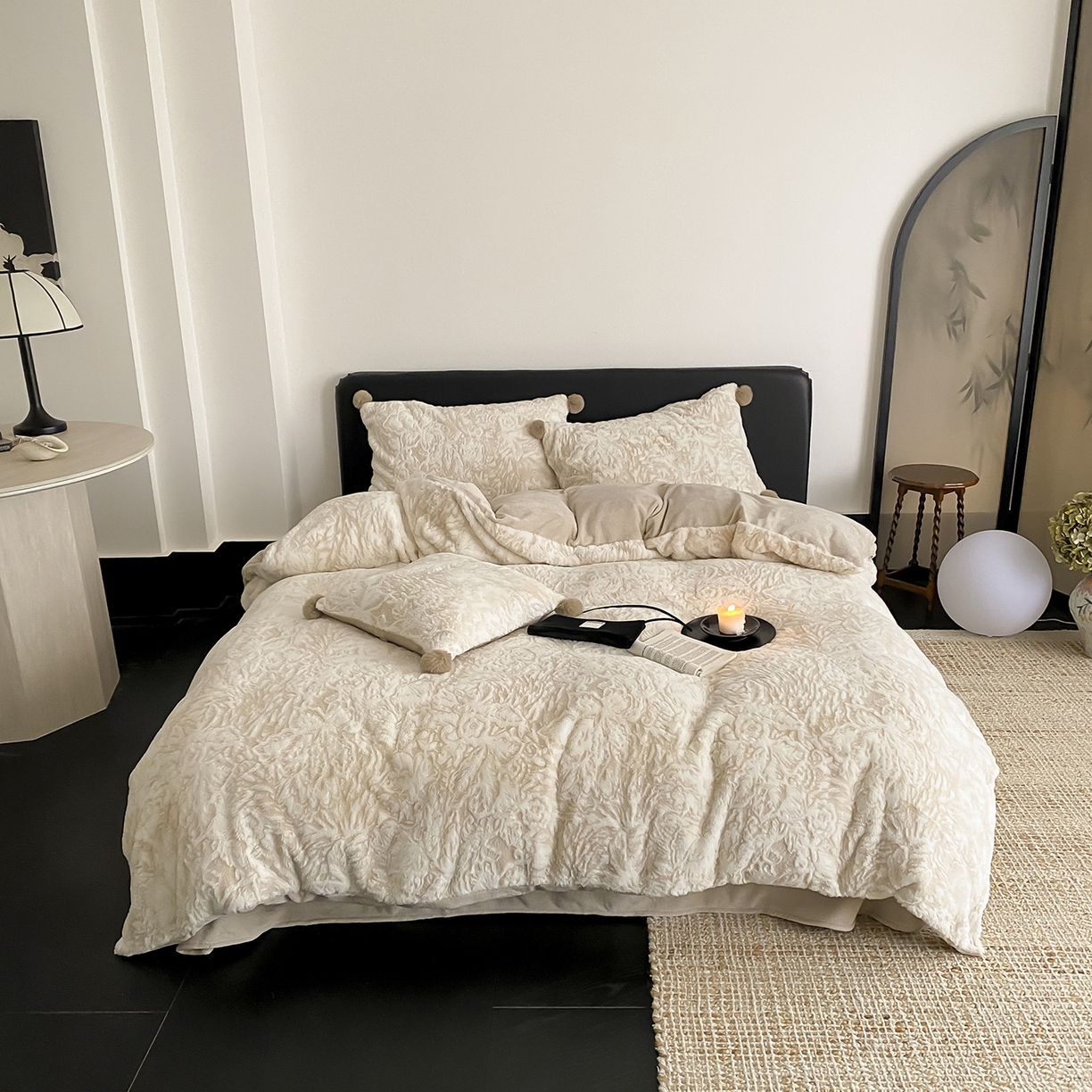 玉宇阁家居 2025新款230g高克重牛奶绒立体提花雕花四件套-浮雕的纹理（228/305/315/315/315/335（券后控价）) 浮雕的纹理-松木棕