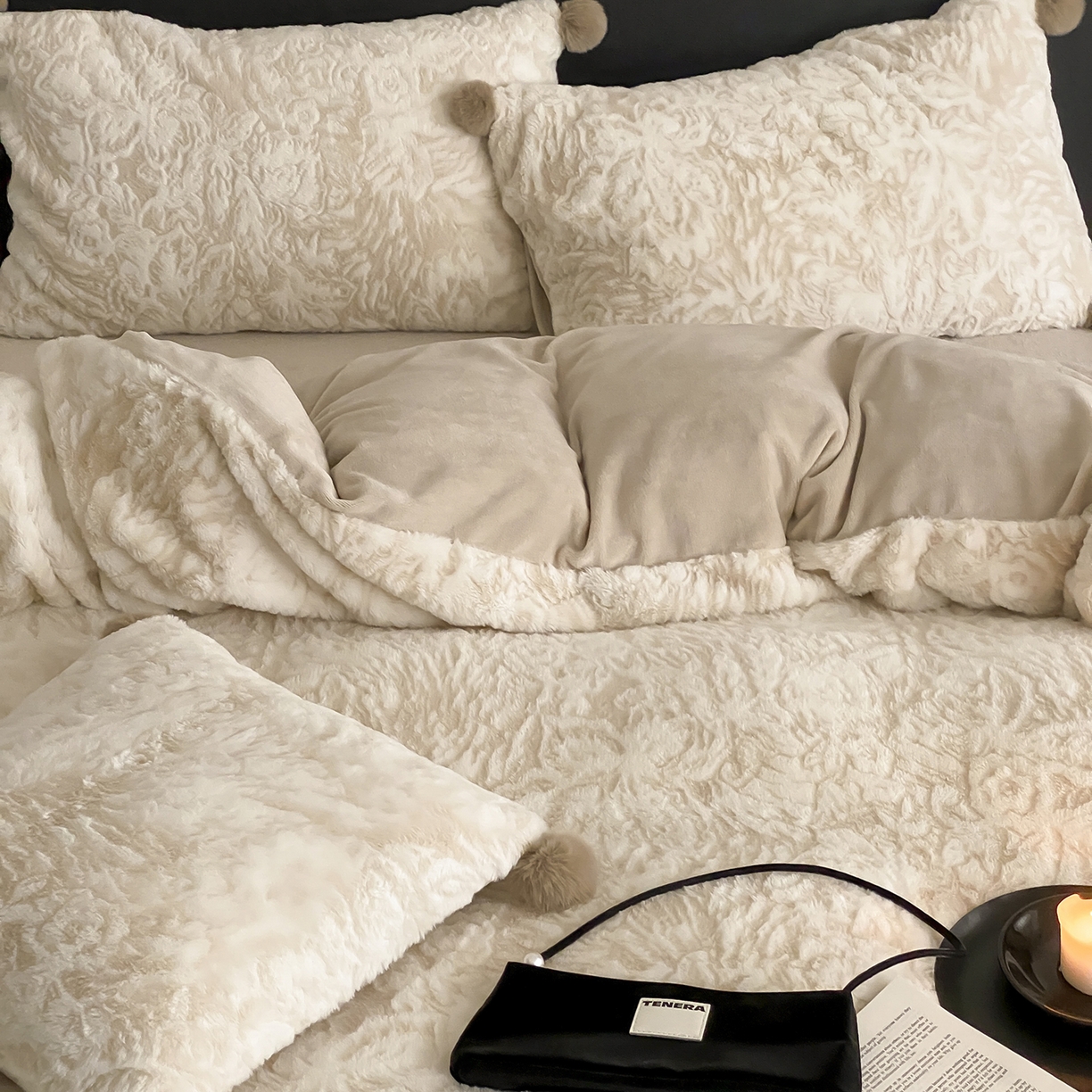 91家纺网 家纺一手货源 找家纺 玉宇阁家居 2025新款230g高克重牛奶绒立体提花雕花四件套-浮雕的纹理（228/305/315/315/315/335（券后控价）） 浮雕的纹理-松木棕