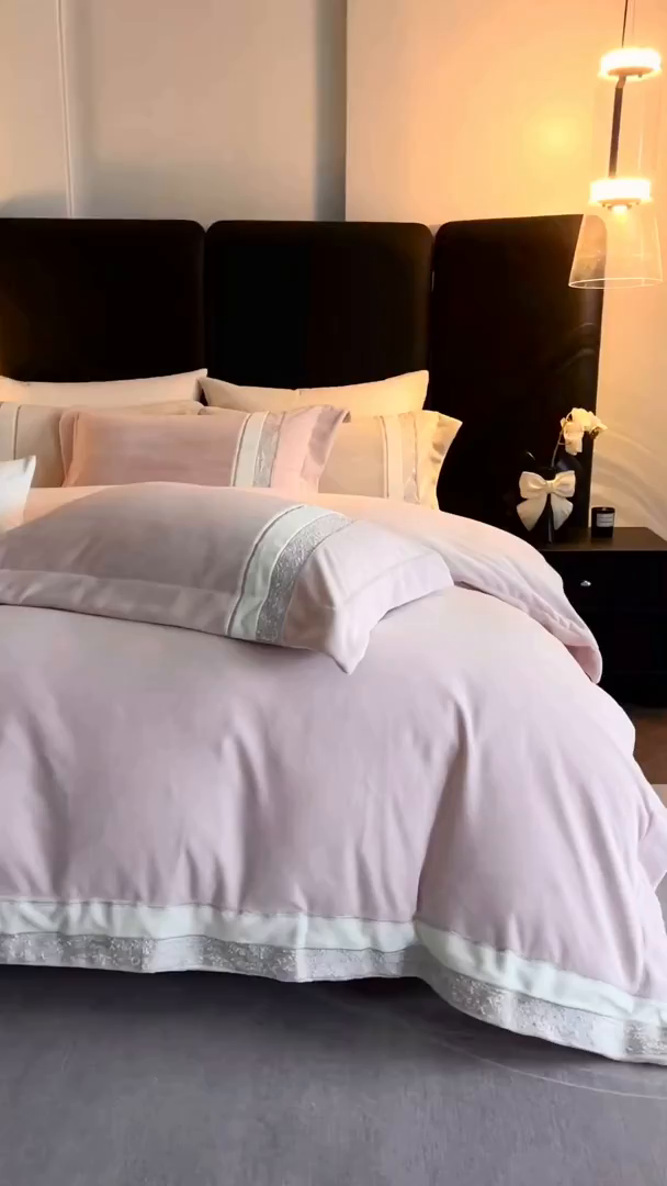 91家纺网 家纺一手货源 找家纺 （总）初拾 2025新款230g牛奶绒“高级感“绣花四件套—曼岛邂逅