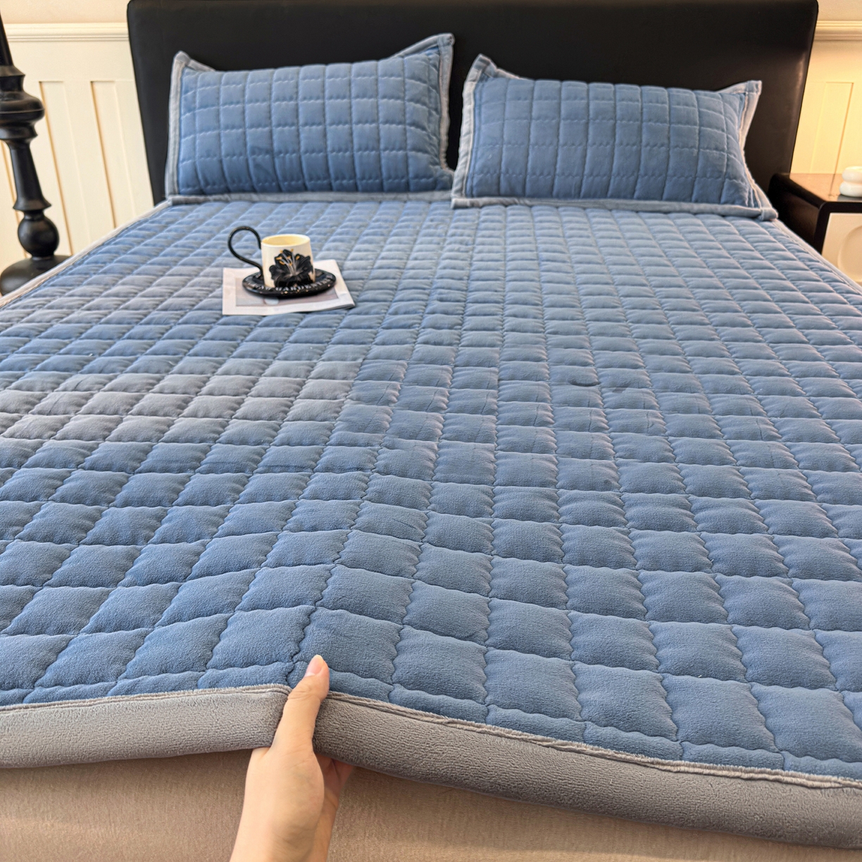 91家纺网 家纺一手货源 找家纺 （总）颜选 2025新款高克重牛奶绒纯色床垫系列