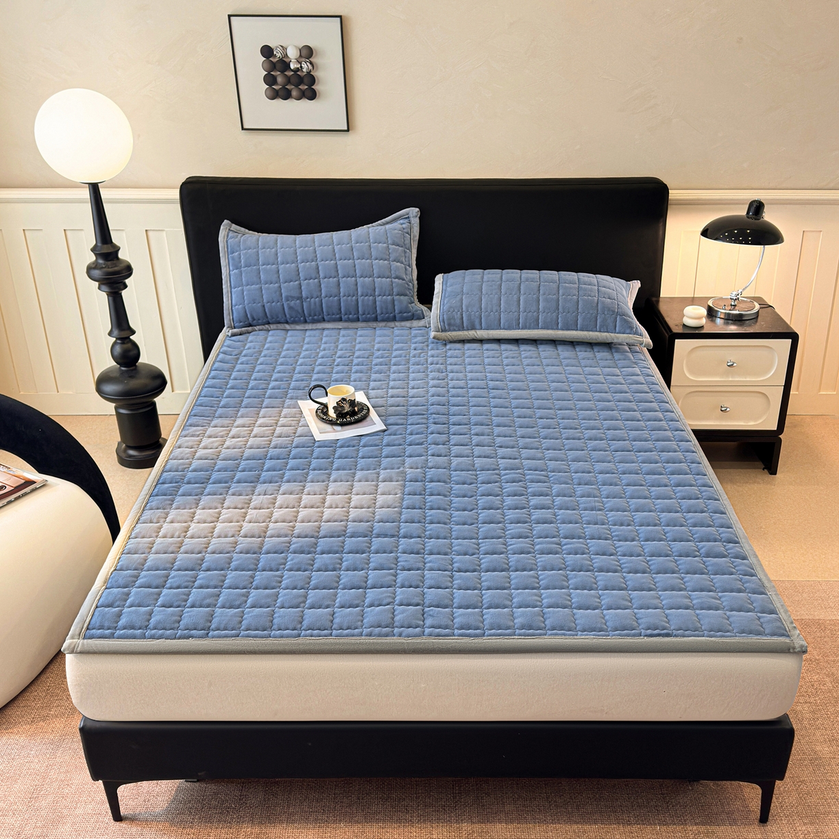 91家纺网 家纺一手货源 找家纺 （总）颜选 2025新款高克重牛奶绒纯色床垫系列