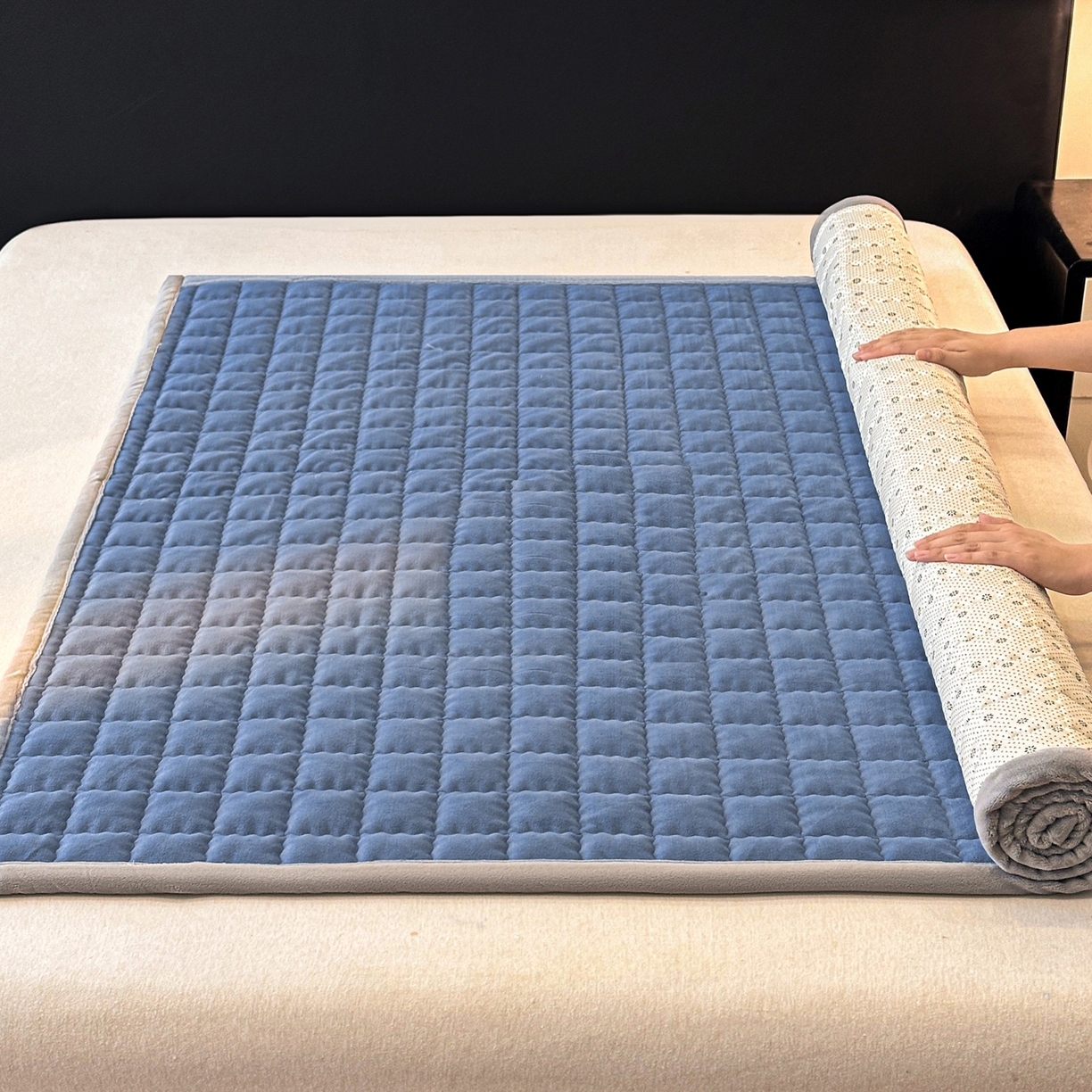 91家纺网 家纺一手货源 找家纺 （总）颜选 2025新款高克重牛奶绒纯色床垫系列