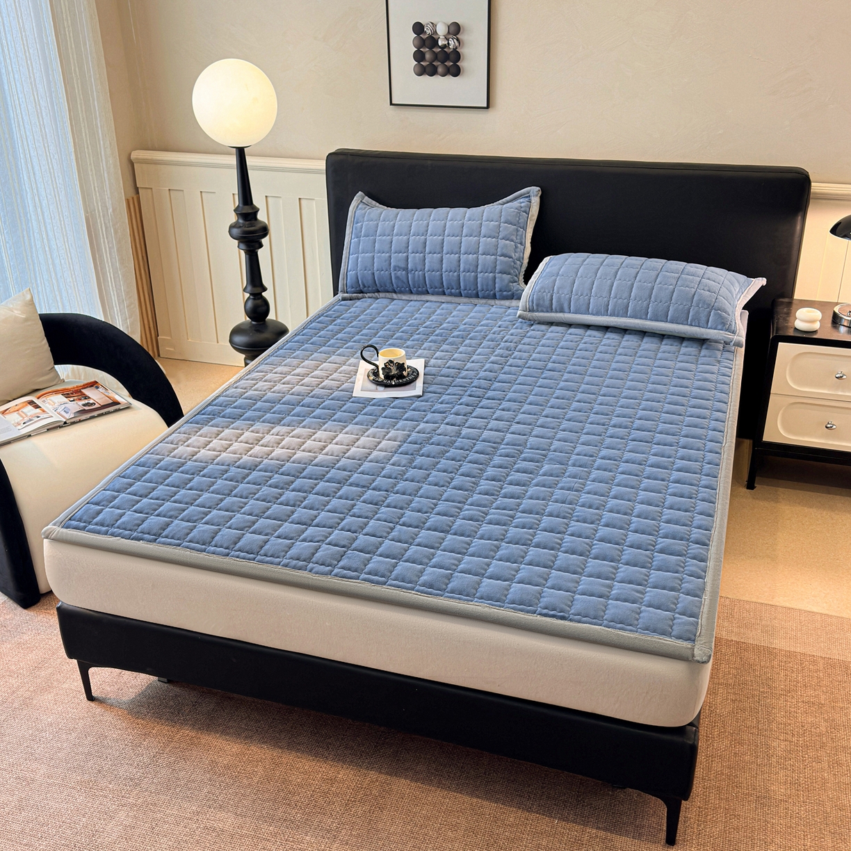 91家纺网 家纺一手货源 找家纺 （总）颜选 2025新款高克重牛奶绒纯色床垫系列