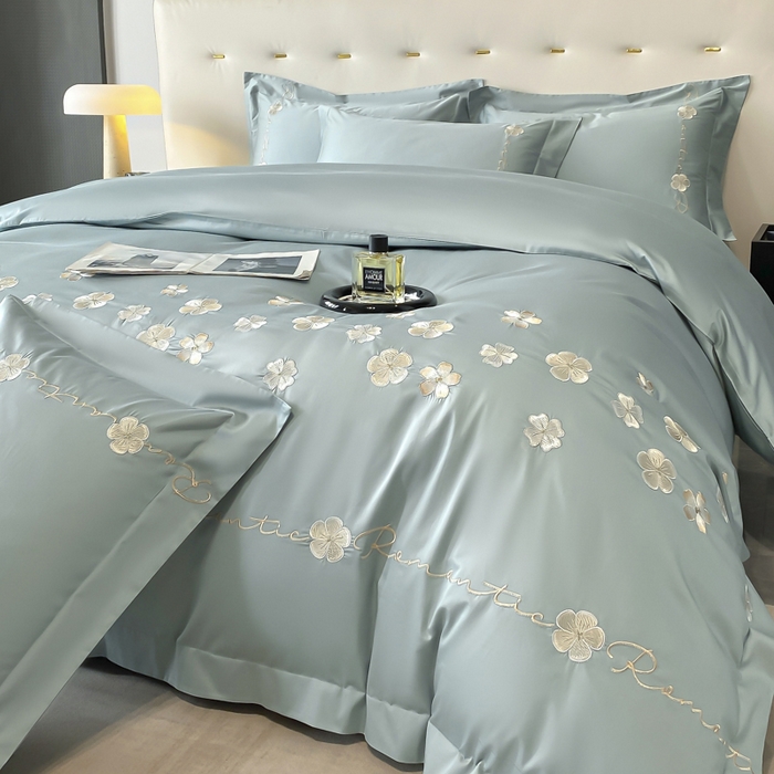 91家纺网 家纺一手货源 找家纺 （总）置顶家纺 2025新款13372全棉刺绣四件套-桃花朵朵开