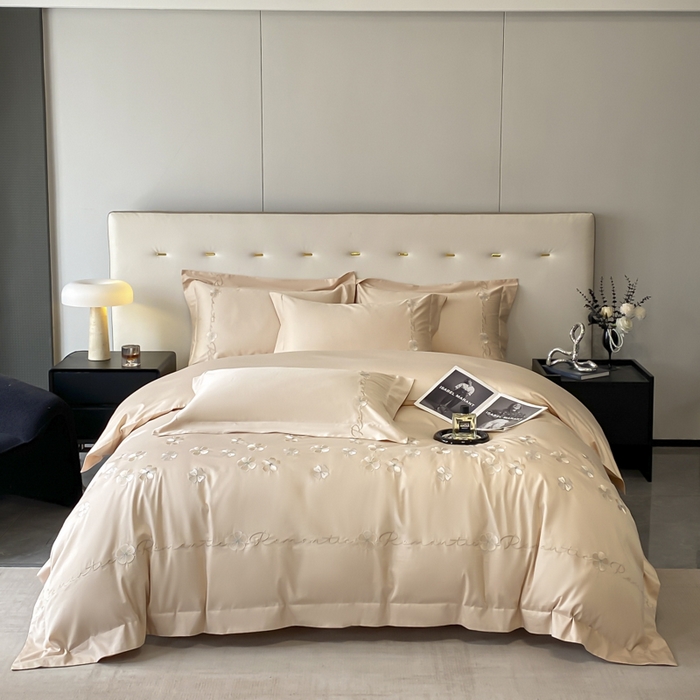 91家纺网 家纺一手货源 找家纺 （总）置顶家纺 2025新款13372全棉刺绣四件套-桃花朵朵开