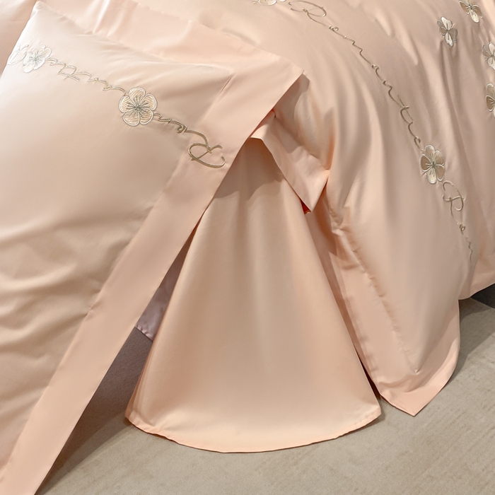 91家纺网 家纺一手货源 找家纺 置顶家纺 2025新款13372全棉刺绣四件套-桃花朵朵开 桃花朵朵开-粉玉