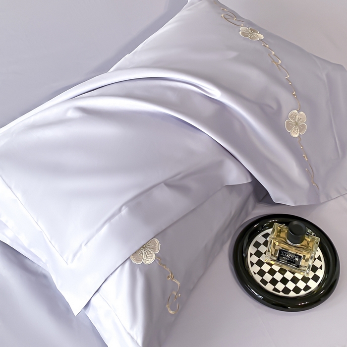 91家纺网 家纺一手货源 找家纺 置顶家纺 2025新款13372全棉刺绣四件套-桃花朵朵开 桃花朵朵开-雅紫