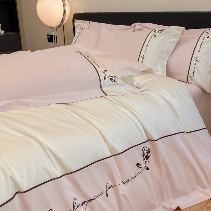 91家纺网 家纺一手货源 找家纺 置顶家纺 2025新款亲肤舒适全棉四件套-洛丽塔 洛丽塔-玉粉