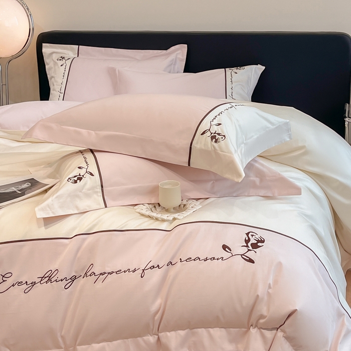 91家纺网 家纺一手货源 找家纺 置顶家纺 2025新款亲肤舒适全棉四件套-洛丽塔 洛丽塔-玉粉