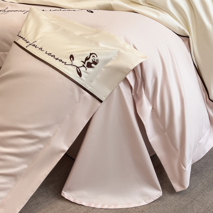 91家纺网 家纺一手货源 找家纺 置顶家纺 2025新款亲肤舒适全棉四件套-洛丽塔 洛丽塔-玉粉