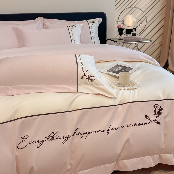 91家纺网 家纺一手货源 找家纺 置顶家纺 2025新款亲肤舒适全棉四件套-洛丽塔 洛丽塔-玉粉