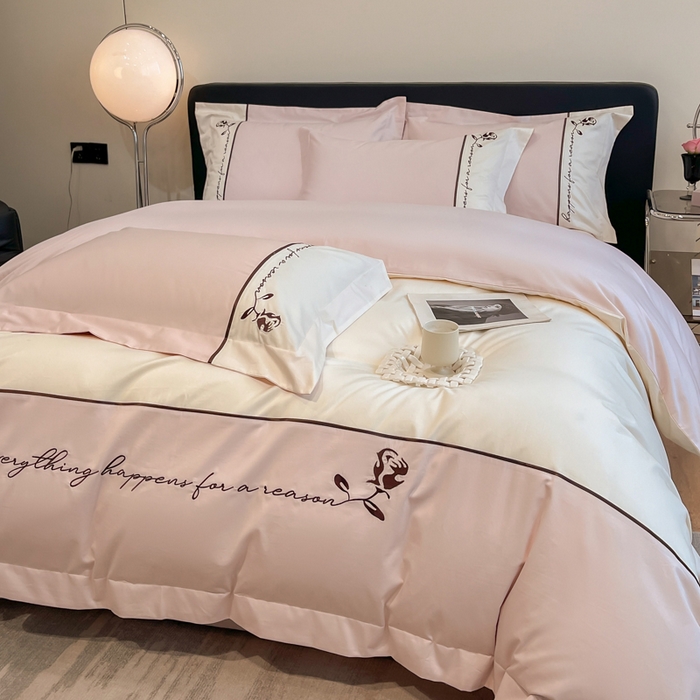 91家纺网 家纺一手货源 找家纺 置顶家纺 2025新款亲肤舒适全棉四件套-洛丽塔 洛丽塔-玉粉