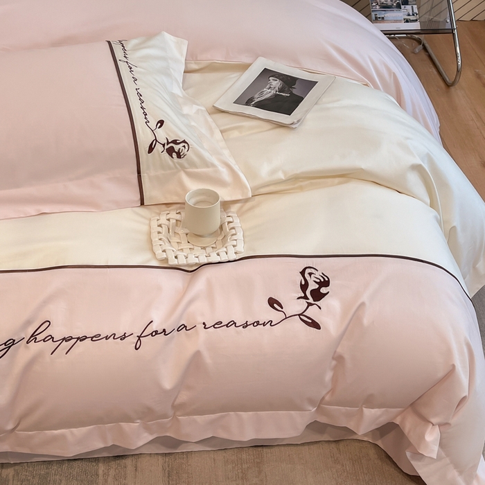 91家纺网 家纺一手货源 找家纺 置顶家纺 2025新款亲肤舒适全棉四件套-洛丽塔 洛丽塔-玉粉