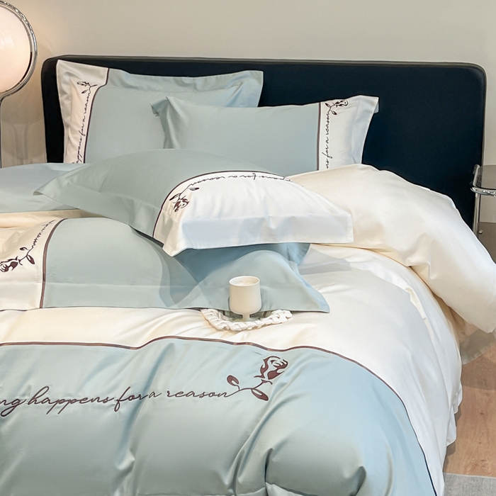 91家纺网 家纺一手货源 找家纺 置顶家纺 2025新款亲肤舒适全棉四件套-洛丽塔 洛丽塔-繁星蓝