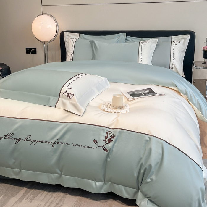 91家纺网 家纺一手货源 找家纺 置顶家纺 2025新款亲肤舒适全棉四件套-洛丽塔 洛丽塔-繁星蓝