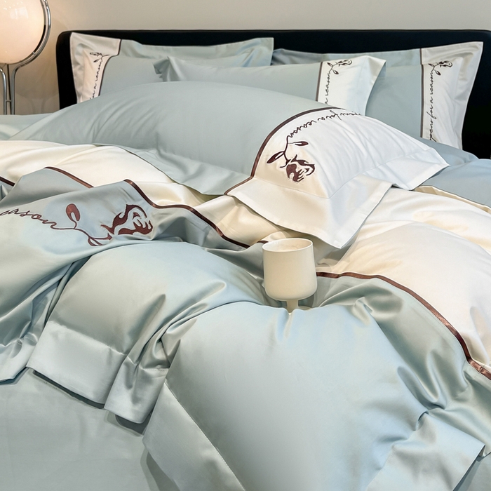 91家纺网 家纺一手货源 找家纺 置顶家纺 2025新款亲肤舒适全棉四件套-洛丽塔 洛丽塔-繁星蓝