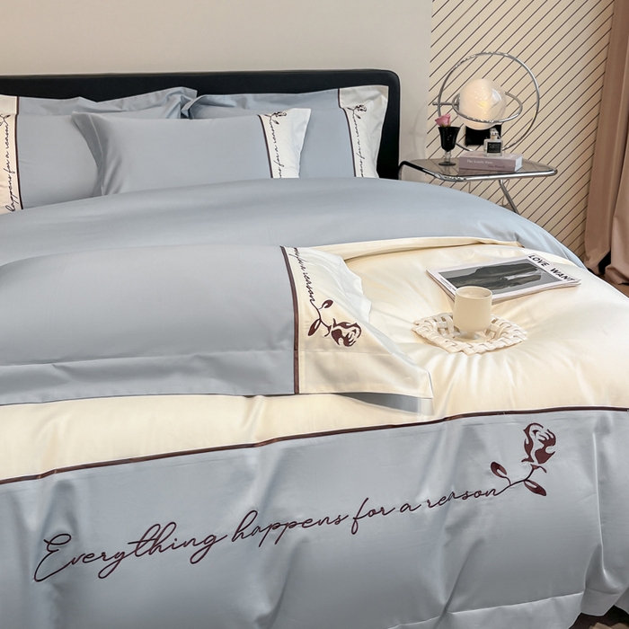 91家纺网 家纺一手货源 找家纺 置顶家纺 2025新款亲肤舒适全棉四件套-洛丽塔 洛丽塔-天蓝