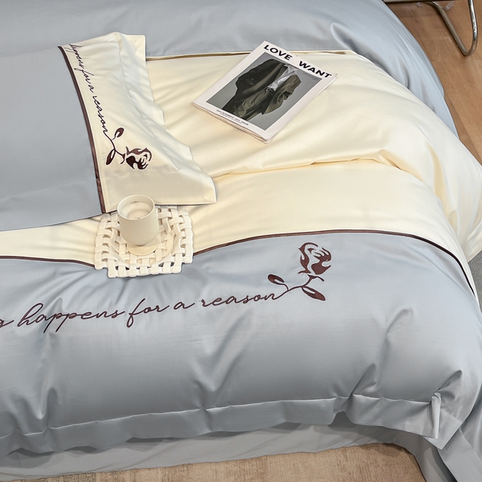 91家纺网 家纺一手货源 找家纺 置顶家纺 2025新款亲肤舒适全棉四件套-洛丽塔 洛丽塔-天蓝