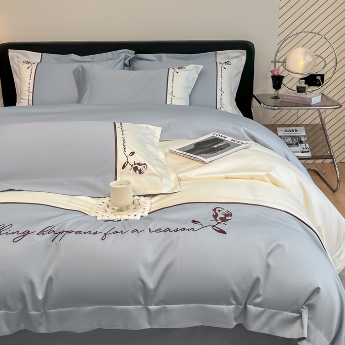 91家纺网 家纺一手货源 找家纺 置顶家纺 2025新款亲肤舒适全棉四件套-洛丽塔 洛丽塔-天蓝