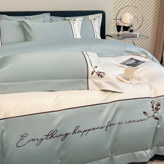 91家纺网 家纺一手货源 找家纺 置顶家纺 2025新款亲肤舒适全棉四件套-洛丽塔 洛丽塔-繁星蓝