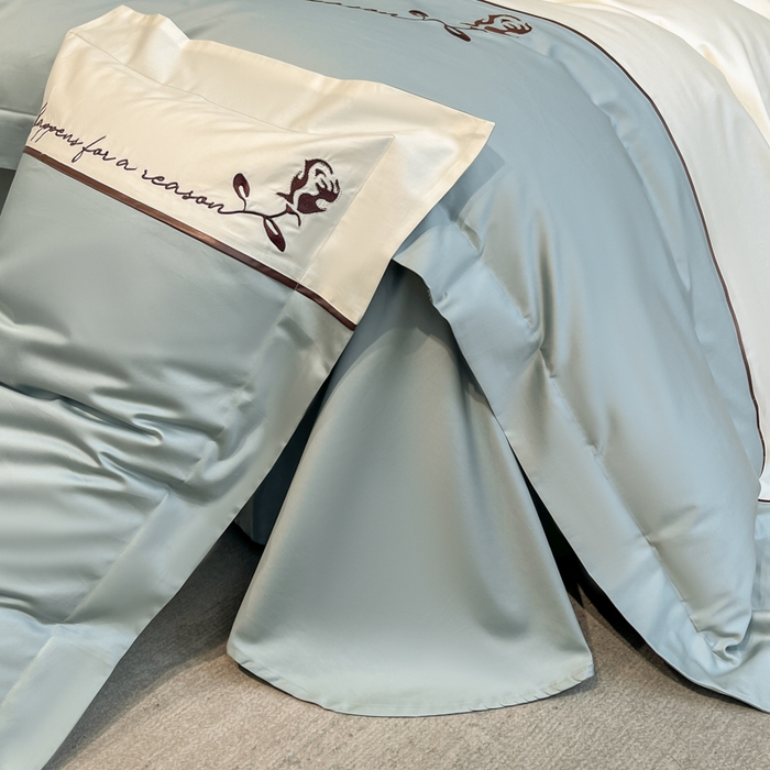 91家纺网 家纺一手货源 找家纺 置顶家纺 2025新款亲肤舒适全棉四件套-洛丽塔 洛丽塔-繁星蓝