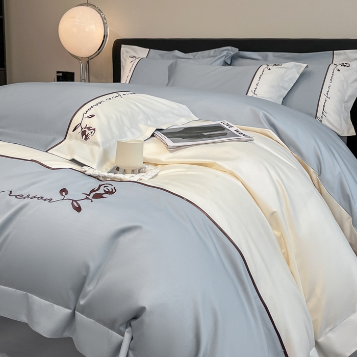 91家纺网 家纺一手货源 找家纺 置顶家纺 2025新款亲肤舒适全棉四件套-洛丽塔 洛丽塔-天蓝