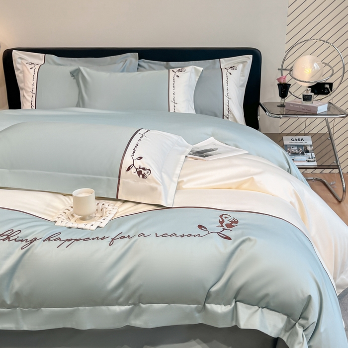 91家纺网 家纺一手货源 找家纺 置顶家纺 2025新款亲肤舒适全棉四件套-洛丽塔 洛丽塔-繁星蓝