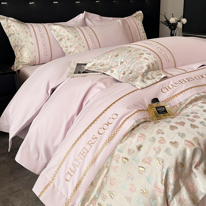 91家纺网 家纺一手货源 找家纺 置顶家纺 2025新款亲肤刺绣四件套-My girl-风格一 My girl-香芋紫