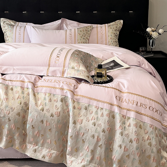 91家纺网 家纺一手货源 找家纺 置顶家纺 2025新款亲肤刺绣四件套-My girl-风格一 My girl-香芋紫