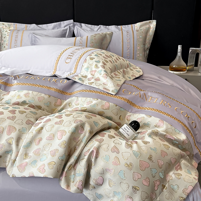 91家纺网 家纺一手货源 找家纺 置顶家纺 2025新款亲肤刺绣四件套-My girl-风格二 My girl-香芋紫