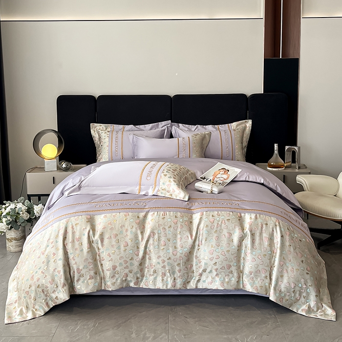 91家纺网 家纺一手货源 找家纺 置顶家纺 2025新款亲肤刺绣四件套-My girl-风格二 My girl-香芋紫