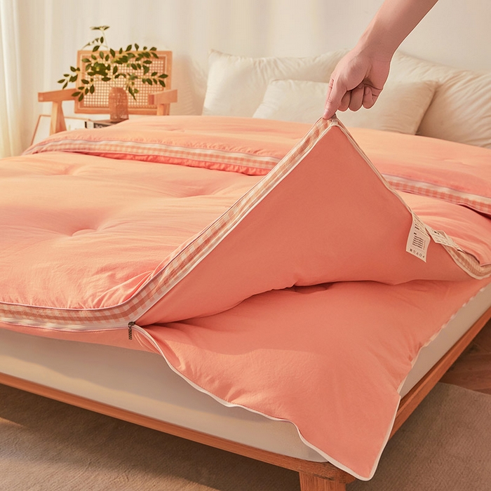 91家纺网 家纺一手货源 找家纺 棉森家纺 2025新款亲肤舒适中国梦立体新疆棉花子母被被子被芯 新疆棉 粉玉