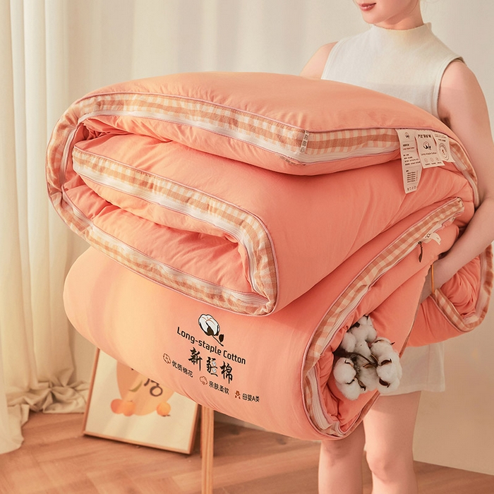 91家纺网 家纺一手货源 找家纺 棉森家纺 2025新款亲肤舒适中国梦立体新疆棉花子母被被子被芯 新疆棉 粉玉