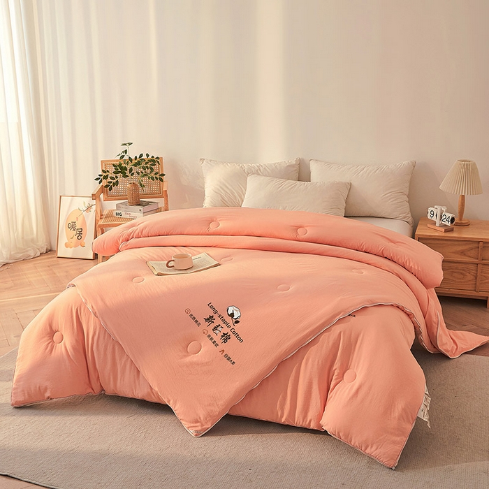 91家纺网 家纺一手货源 找家纺 棉森家纺 2025新款亲肤舒适中国梦立体新疆棉花子母被被子被芯 新疆棉 粉玉