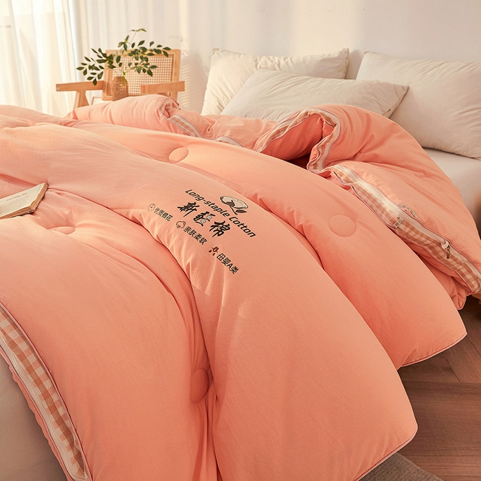 91家纺网 家纺一手货源 找家纺 棉森家纺 2025新款亲肤舒适中国梦立体新疆棉花子母被被子被芯 新疆棉 粉玉