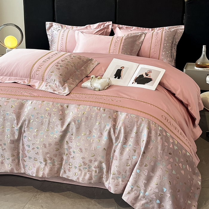 置顶家纺 2025新款亲肤刺绣四件套-My girl-风格二 My girl-浅豆沙