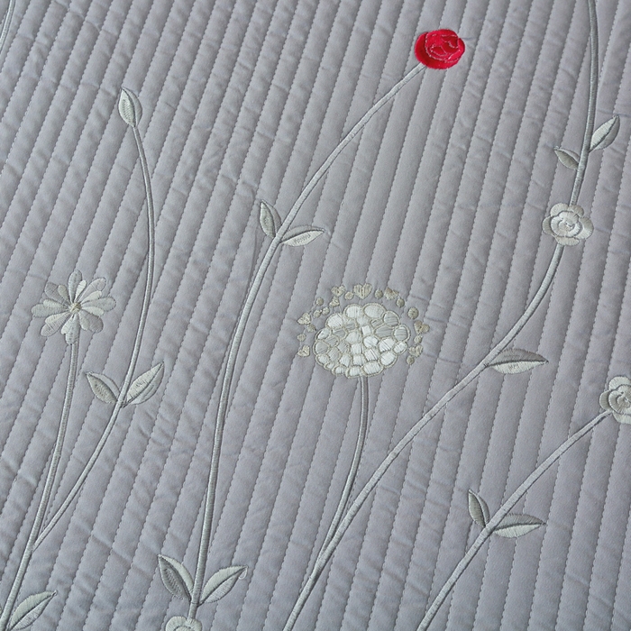 91家纺网 家纺一手货源 找家纺 （总）OL家纺 2025新款全棉夹棉床盖三件套-玫瑰系列