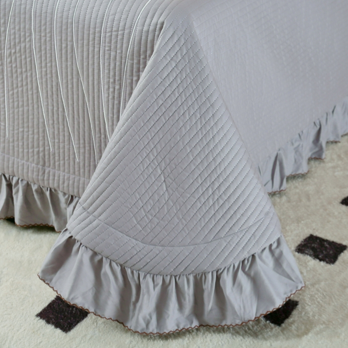 91家纺网 家纺一手货源 找家纺 （总）OL家纺 2025新款全棉夹棉床盖三件套-玫瑰系列