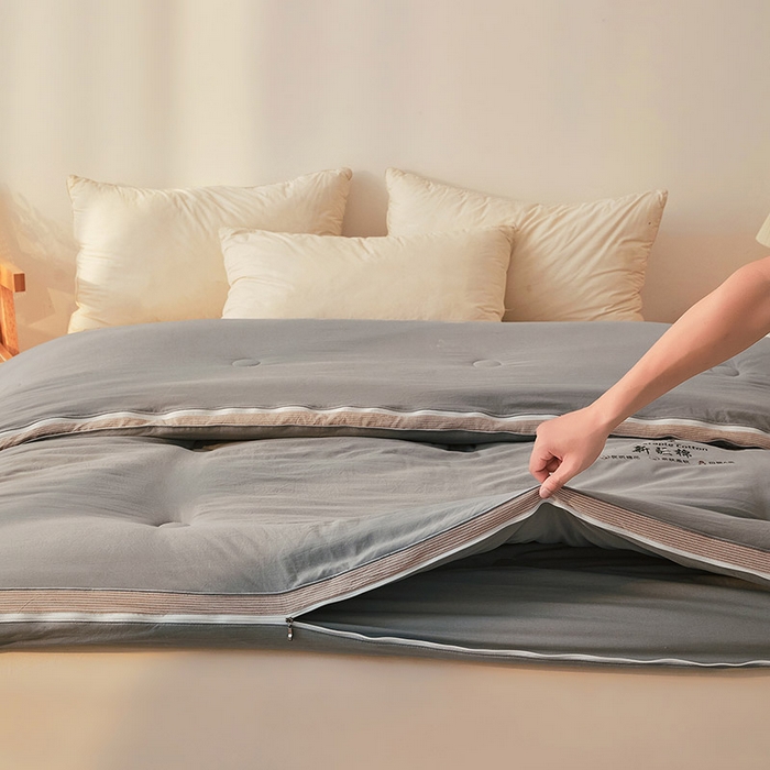 91家纺网 家纺一手货源 找家纺 棉森家纺 2025新款亲肤舒适中国梦立体新疆棉花子母被被子被芯 新疆棉 雅灰