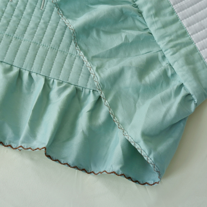 91家纺网 家纺一手货源 找家纺 OL家纺 2025新款全棉夹棉床盖三件套-玫瑰系列 品绿色