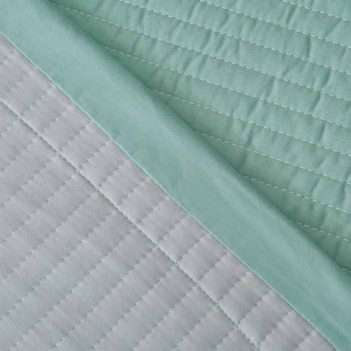 91家纺网 家纺一手货源 找家纺 OL家纺 2025新款全棉夹棉床盖三件套-玫瑰系列 品绿色