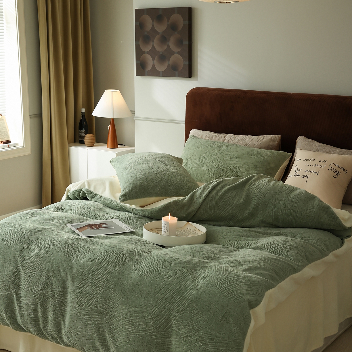 91家纺网 家纺一手货源 找家纺 （总）玉宇阁家居 2025新款230g高克重牛奶绒立体提花雕花四件套-速写（168/228/248/248/248/268（券后控价） 床笠款套件可定制（适用于 10-22cm 高床垫））