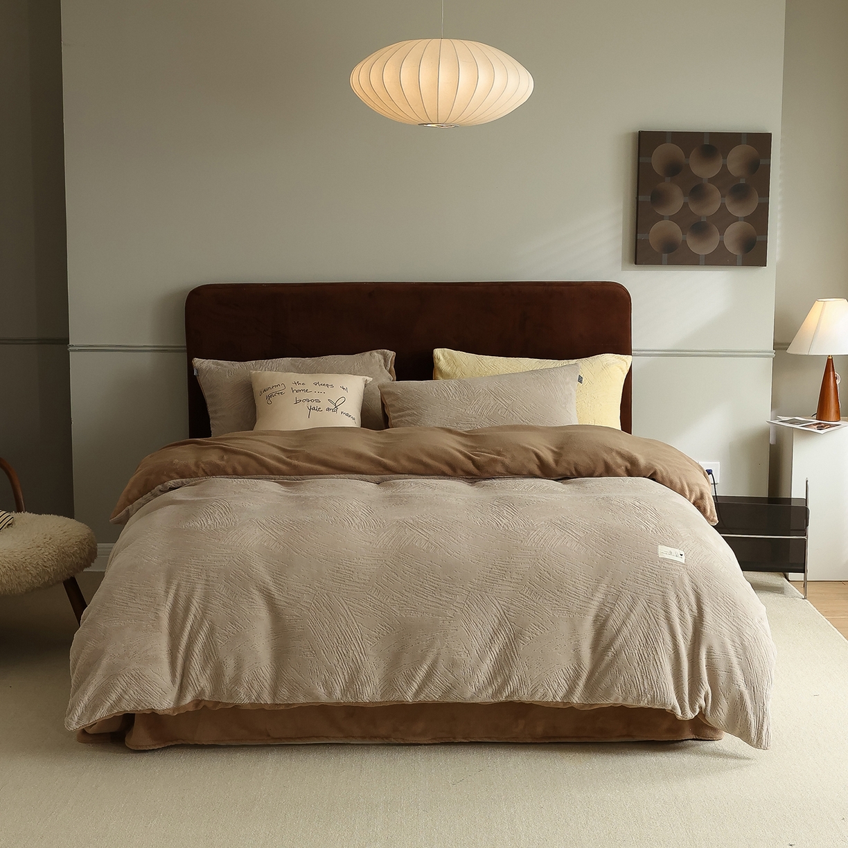 玉宇阁家居 2025新款230g高克重牛奶绒立体提花雕花四件套-速写（168/228/248/248/248/268（券后控价） 床笠款套件可定制（适用于 10-22cm 高床垫）） 速写-奶茶+可可